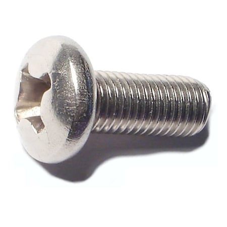 5/16-24 X 3/4 In Phillips Pan Machine Screw, Plain Stainless Steel, 8 PK